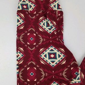 Lularoe OS Leggings Womens One Size Pattern Red